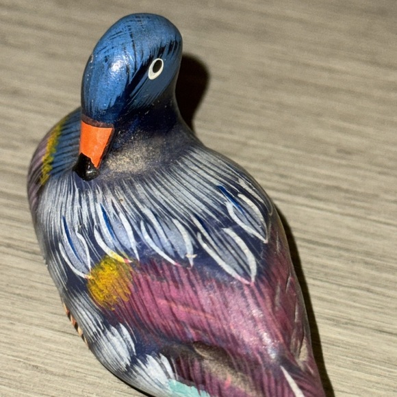 VTG Handcrafted Wooden Duck/Bird Figurine - Multicolored Trinket Home Decor - Picture 7 of 13